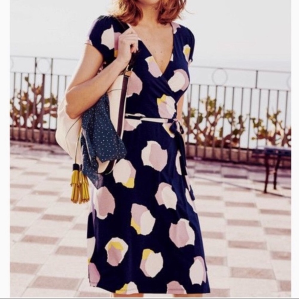 Boden wrap dress with floral print size 2p